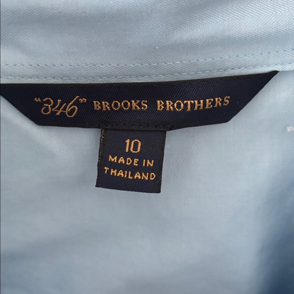 Brooks Brothers Size 10 346 Pleated Collared Button-Down Shirt - Picture 4 of 5